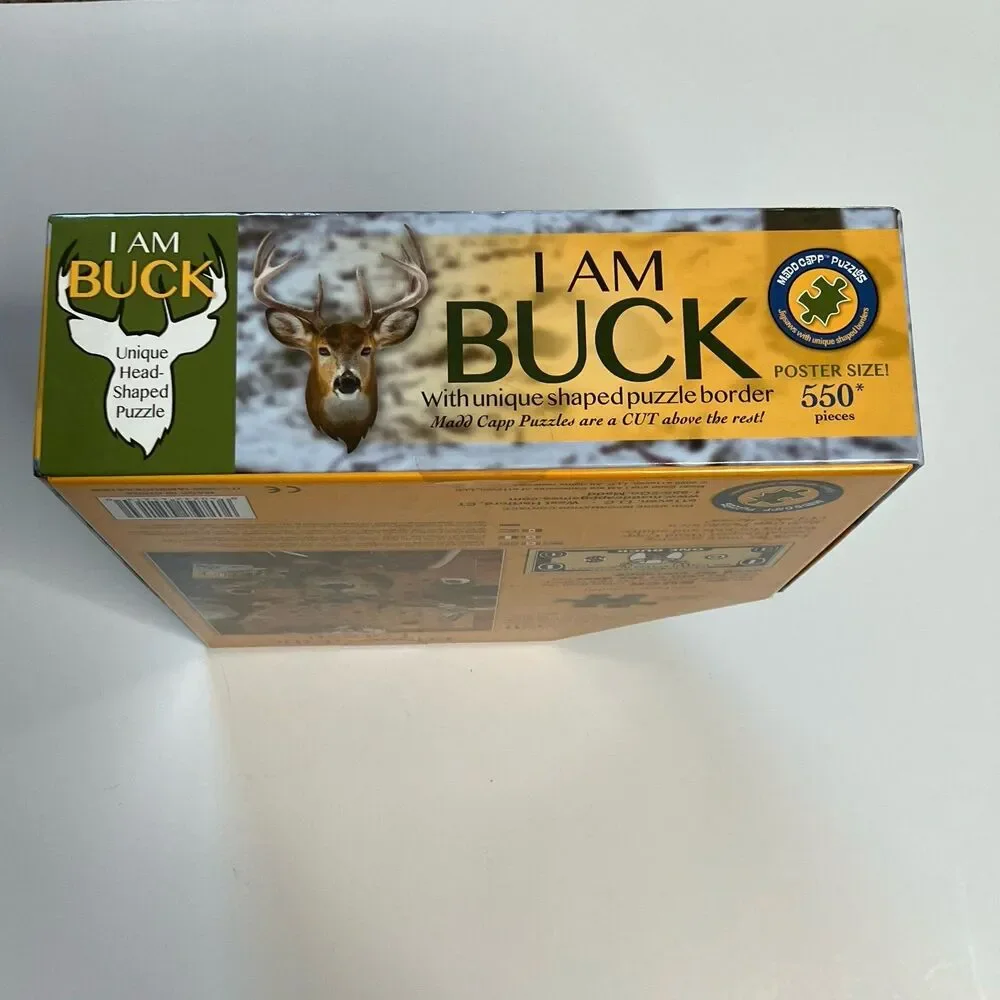 I Am Buck 550 Piece Head Shaped Jigsaw Puzzle Madd Capp New Sealed
